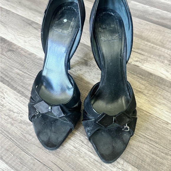 Dior Suede High Heel Sandals w/ D Charm - Picture 2 of 4